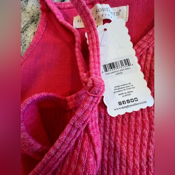 NWT 🩷 Waffle Knit Pink Jumpsuit with Front Pockets - Picture 4 of 14
